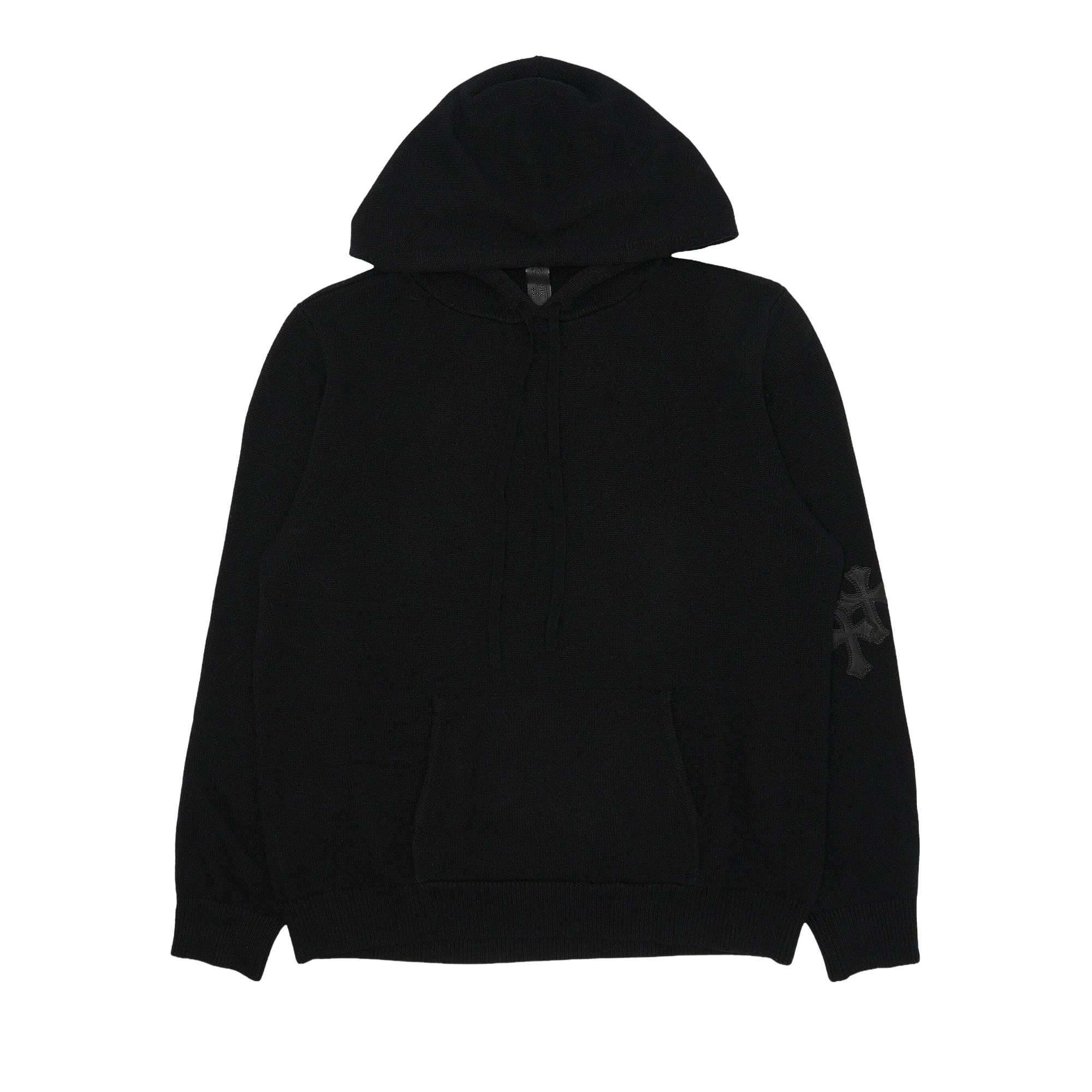 Pre-owned Chrome Hearts Waiting Room Cross Patch Cashmere Hoodie 'black' | Women's Size Xl