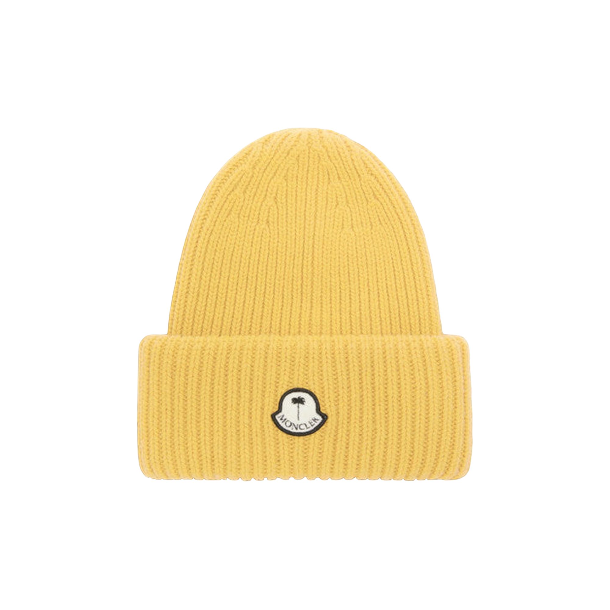 Pre-owned Moncler X Palm Angels Tricot Beanie Hat 'yellow' | Men's Size Onesize