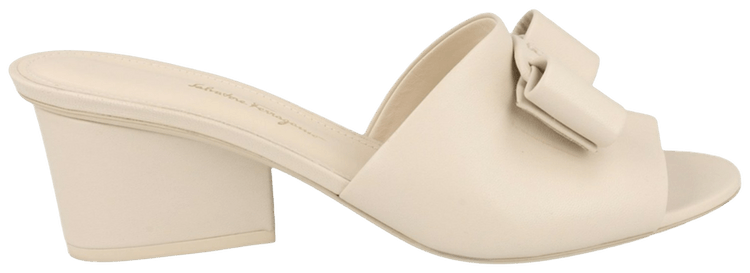 Givenchy Ferragamo Wmns Valery Leather Mule Bone