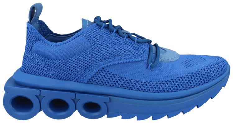 Ferragamo Nima Knit Low Top Sneaker Blue