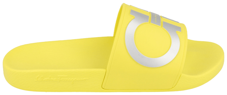 Ferragamo Groovy Dual Gancini Slide Yellow