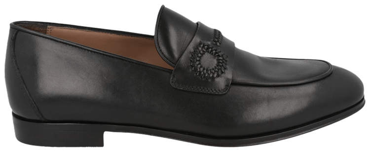 Ferragamo Rost Leather Loafers Black
