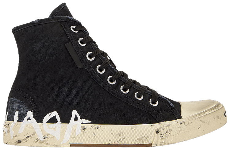 Balenciaga Wmns Paris Graffiti High Top Sneaker Black White