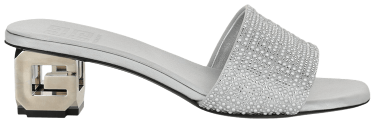 Givenchy Wmns G Cube Crystal Embellished Sandal Silver