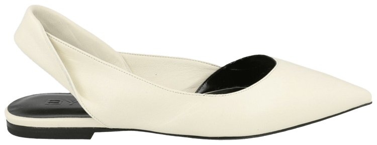 BY FAR Wmns Yasha Leather Flat White