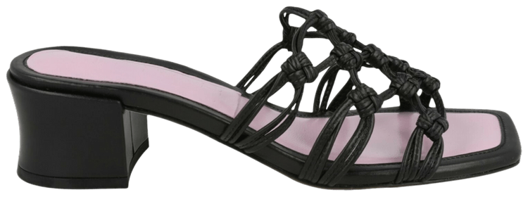 BY FAR Wmns Marsha Knotted Leather Mule Sandal Black