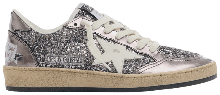 Golden Goose Wmns Ball Star Glitter Grey Purple White
