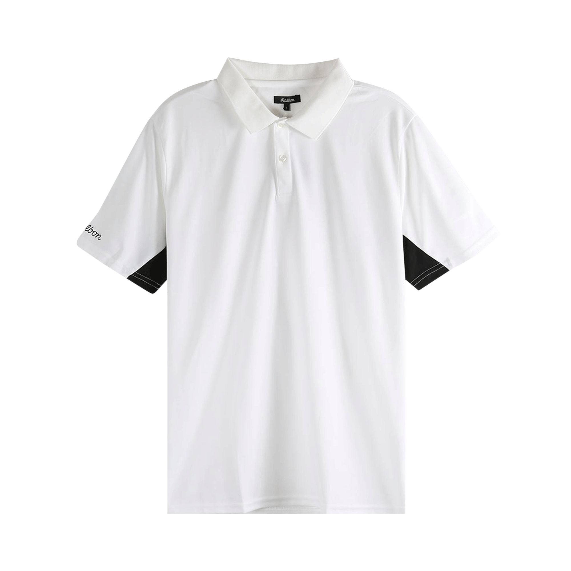 Pre-owned Malbon Evergreen Paneled Performance Pique Shirt 'white/black' | Men's Size S