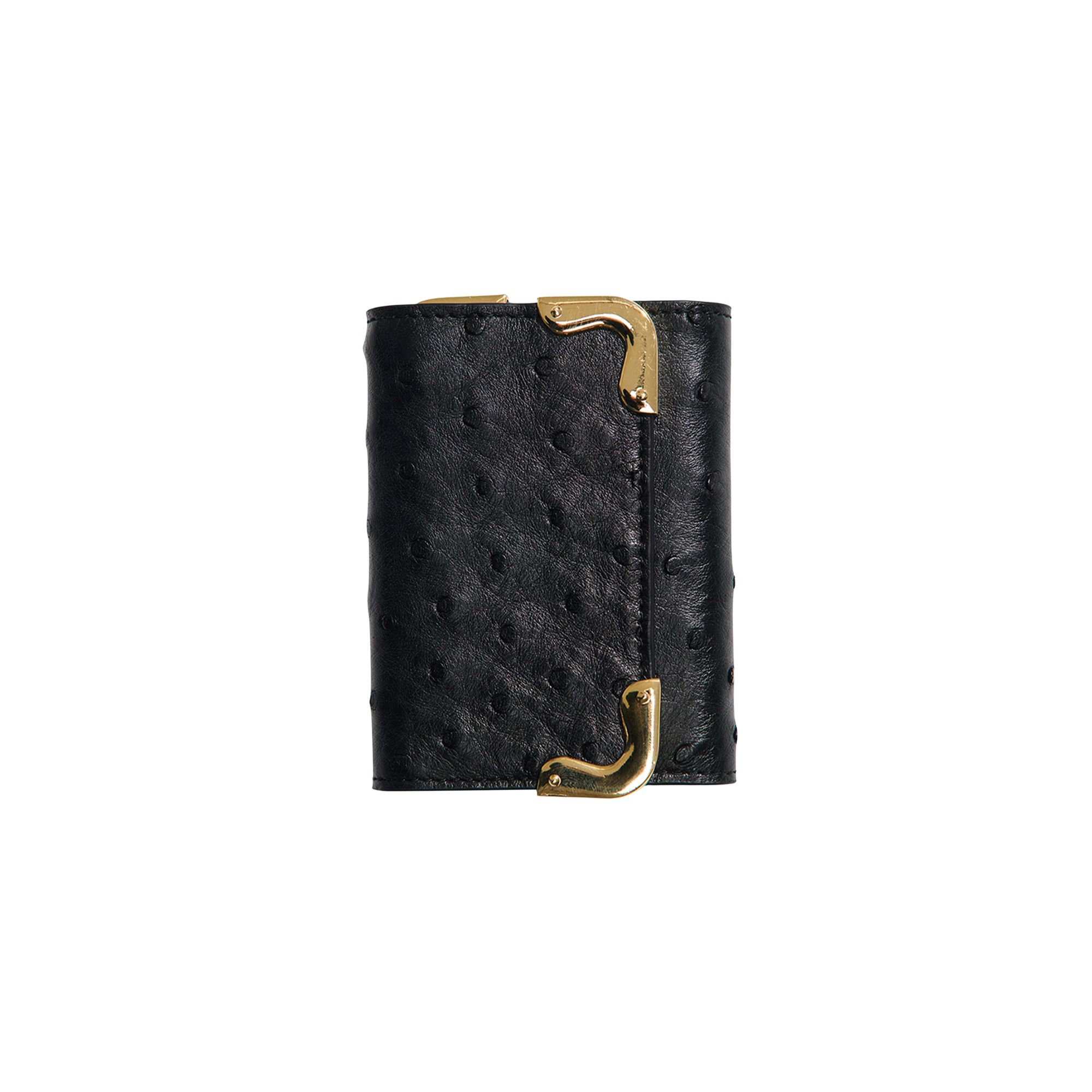 Pre-owned Paly Hollywood Ostrich Key Wallet 'black' | Men's Size Onesize