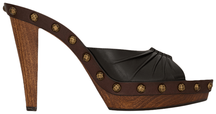Wmns Saint Laurent Babylone Clog Harris Eagle Brown