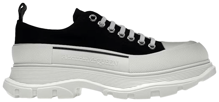 Alexander Mcqueen Tread Slick Lace Up Black White