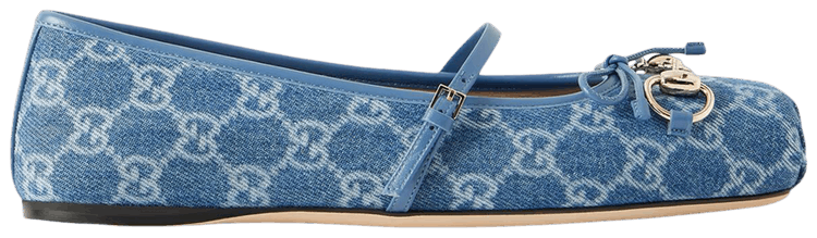Gucci Wmns Horsebit Ballet Flat Blue Denim