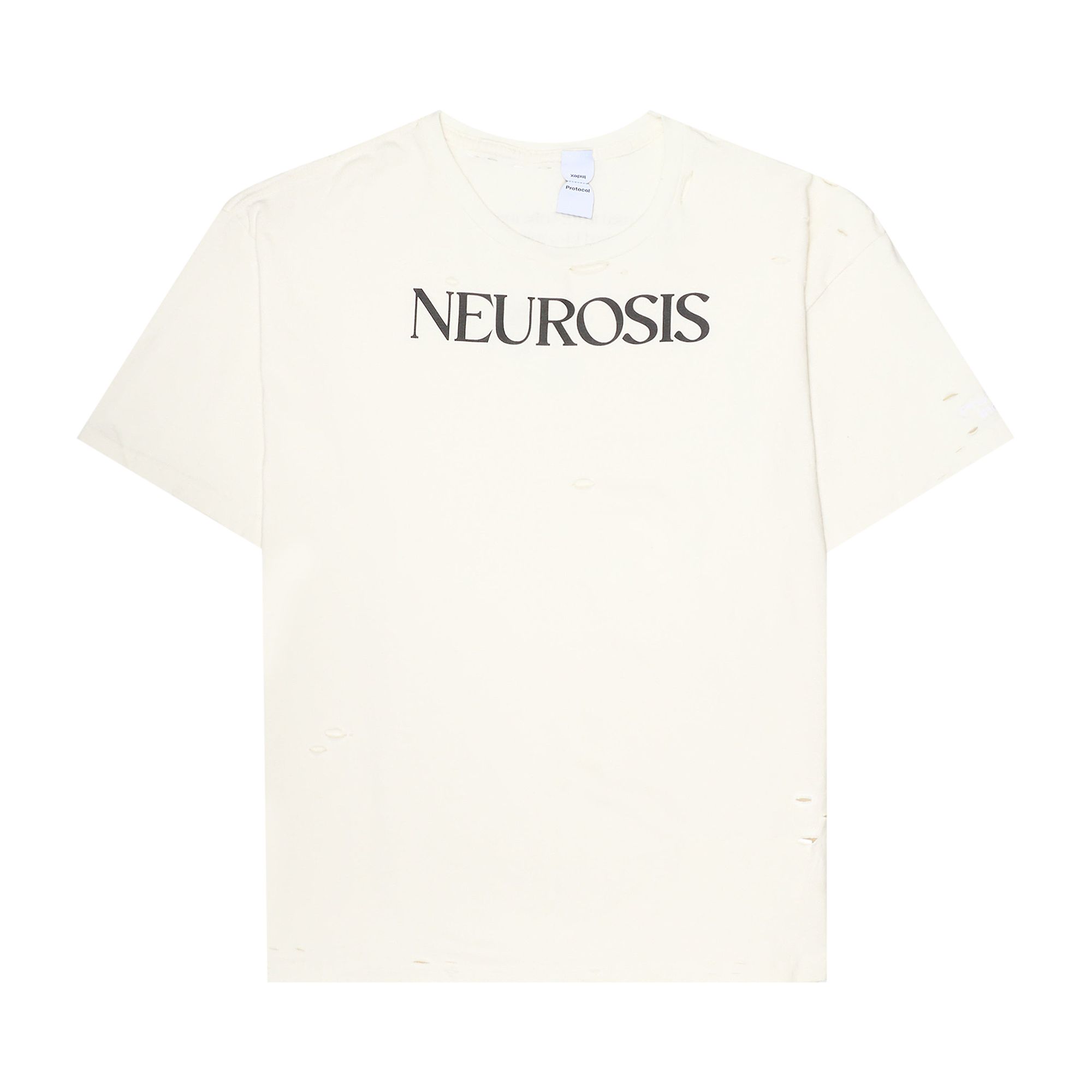 Pre-owned Protocol Index Neurosis Distressed T-shirt 'white' | Men's Size 3