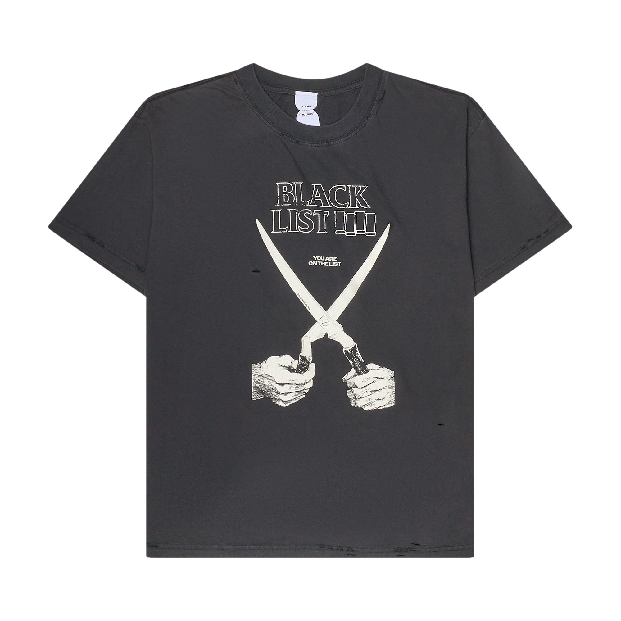 Pre-owned Protocol Index List Washed T-shirt 'black' | Men's Size 2