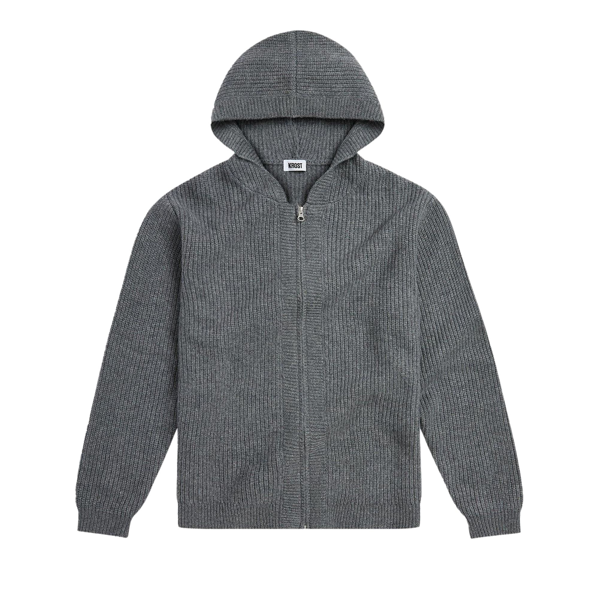 Pre-owned Krost Wool Zip Hoodie 'gunmetal' | Grey | Men's Size L In Gray