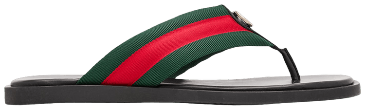 Gucci Thong Sandal With Interlocking G Web Black