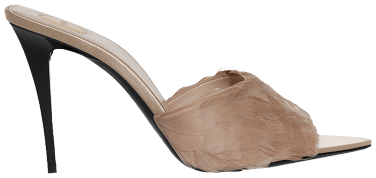 Saint Laurent Wmns Romy Mule Glorius Nude Faint