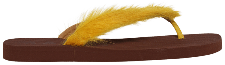 Marni Pony Hair Flip Flop Sandal Yellow Brown