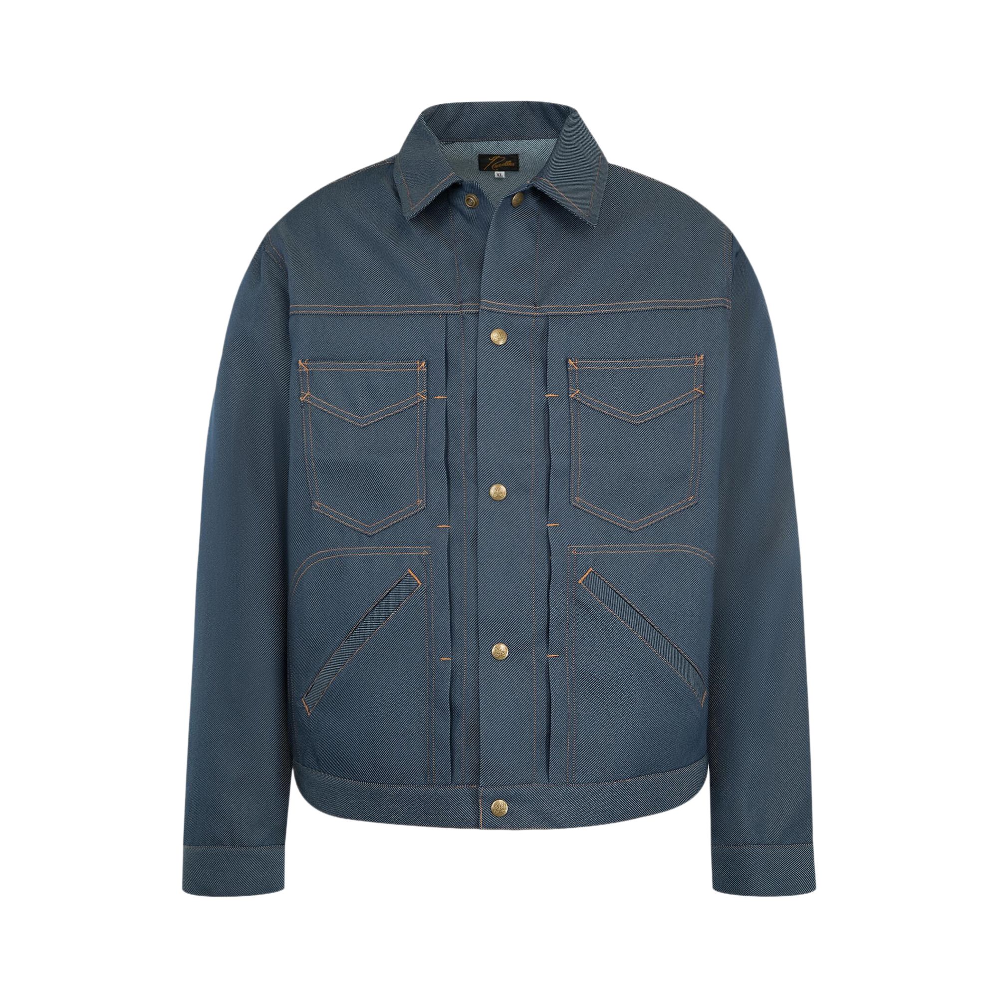Pre-owned Needles Penny Poly Twill Jean Jacket 'indigo' | Blue | Men's Size Xl
