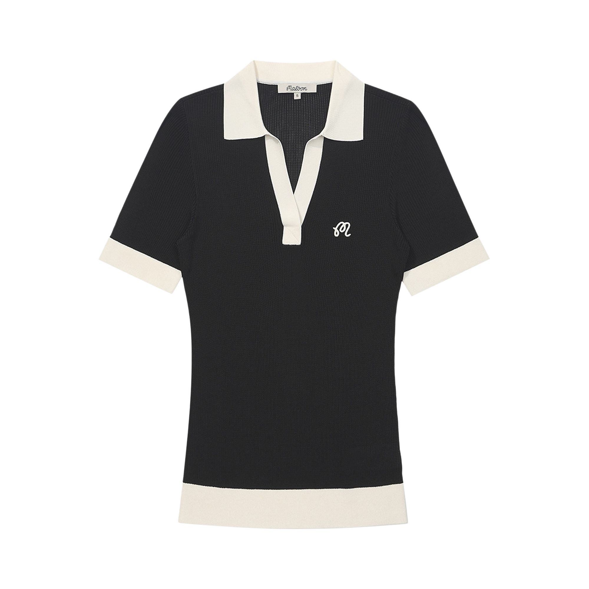 Pre-owned Malbon Melany Polo Shirt 'black Onyx' | Women's Size Xs