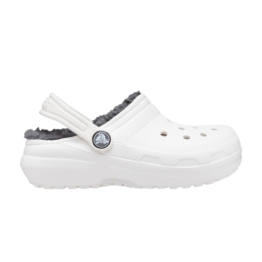 Pre-owned Crocs Classic Lined Clog Kids 'white Grey' | Kid's Size 5