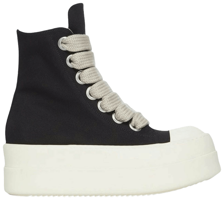 Rick Owens DRKSHDW Denim Mega Bumper Jumbolace Sneaker Black Milk