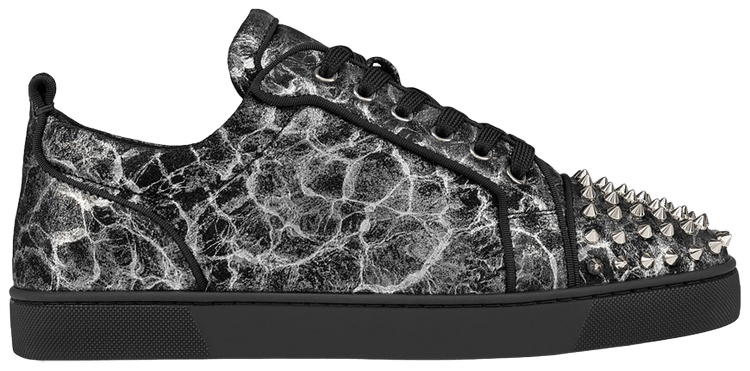 Christian Louboutin Louis Junior Spikes Orlato Black Silver