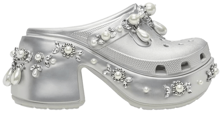 Simone Rocha x Crocs Siren Spiked Clog Metallic Silver