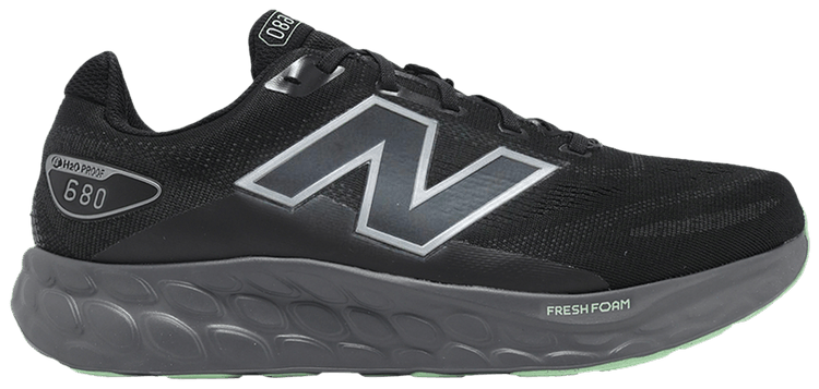 New Balance Fresh Foam 680 V8 2E Wide Black Castlerock Lab Green