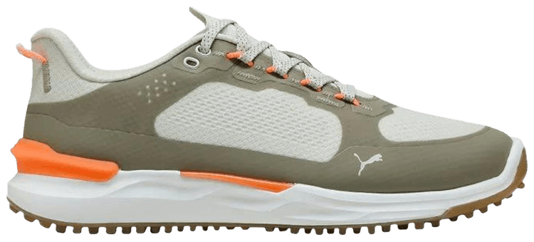 Puma Ignite Elevate X Spikeless Golf Gray Velvet Moss Fluro Orange