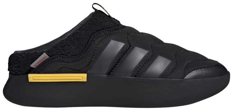 adidas Adipuff Mule Core Black Carbon Utility Yellow