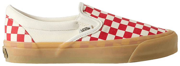 Vans Lx Classic Slip On 98 Beige Racing Red Chekerboard