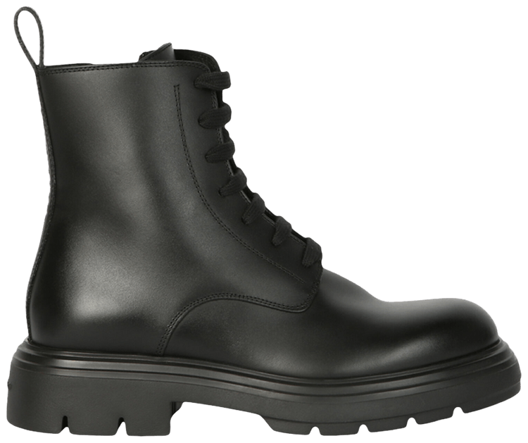 Wmns Ferragamo Dionne Leather Combat Boot Black