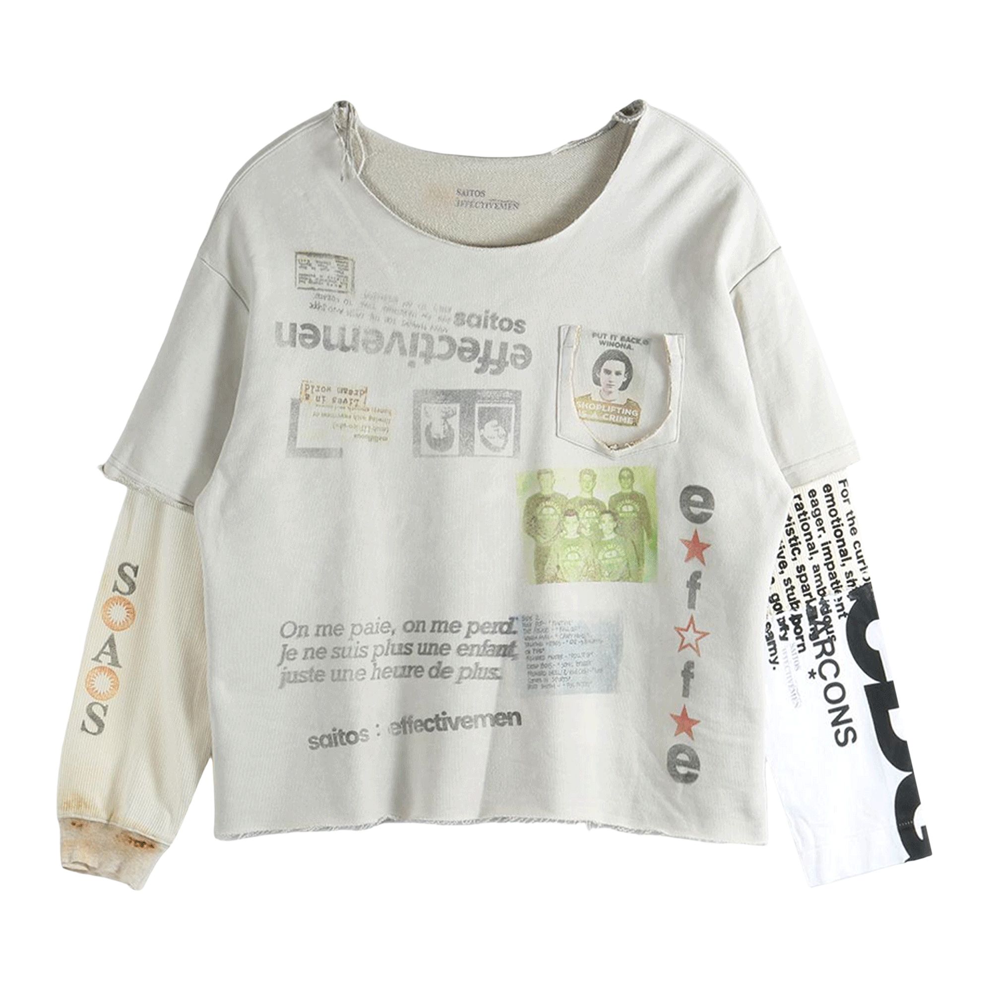 Pre-owned Saitos Cdg Long-sleeve 'white/grey' | Men's Size Onesize