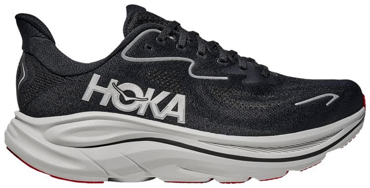 HOKA Clifton 10 Wide Black Silver