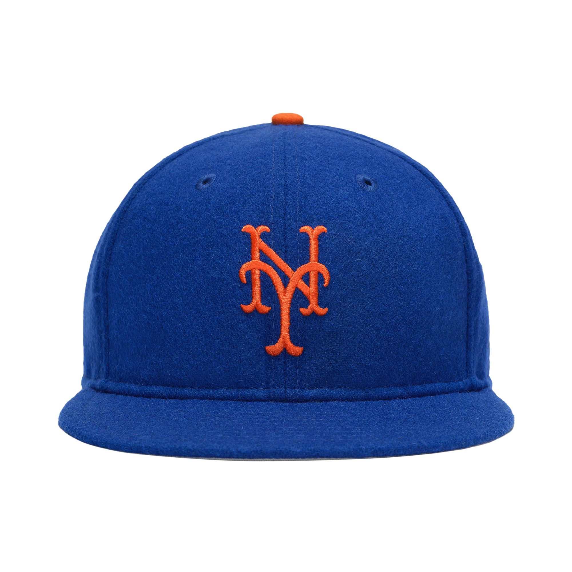 Pre-owned Essentials Fear Of God  New York Mets Wool Retro Crown 59fifty Fitted Cap 'blue' | Men's Size 7.375