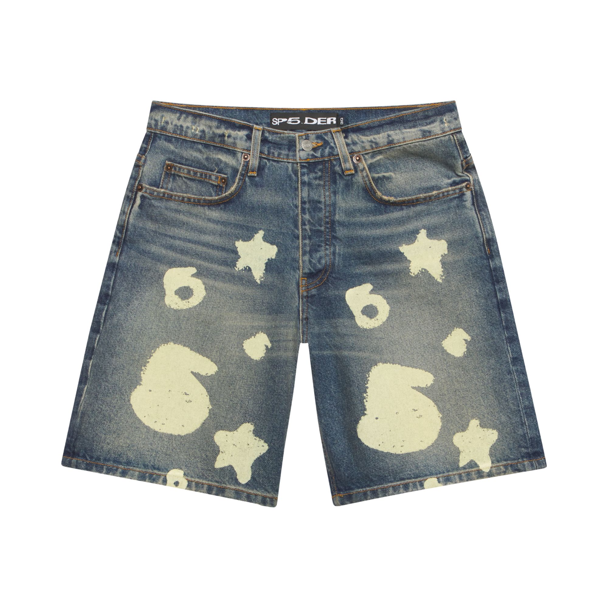 Pre-owned Sp5der Indigo Beluga Denim Short 'blue' | Men's Size 34