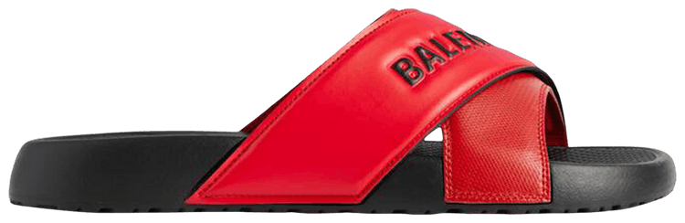 Balenciaga Sporty Pool Slide Sandal Black Red