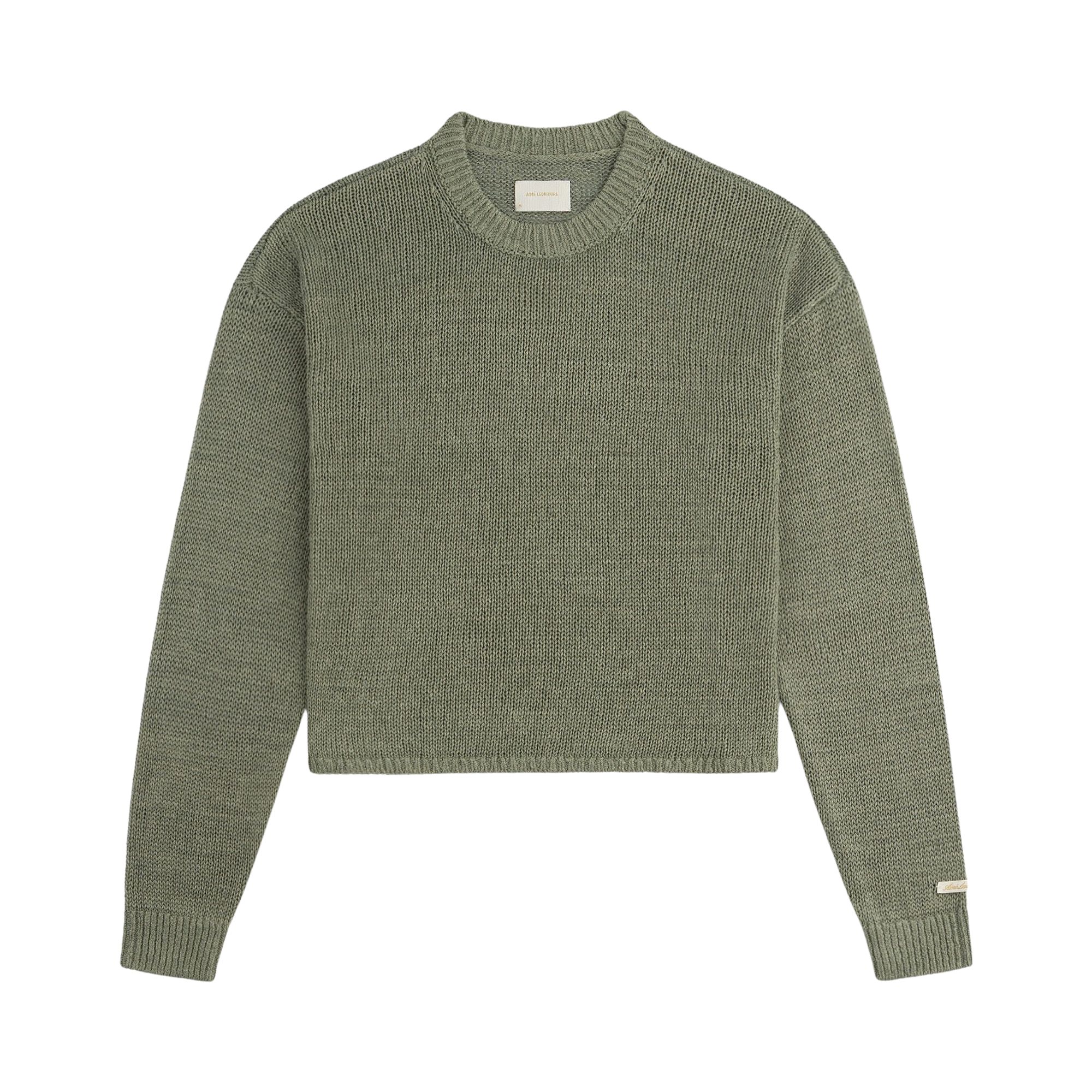 Pre-owned Aimé Leon Dore Linen Knit Crewneck Sweater 'laurel Oak' | Green | Women's Size M