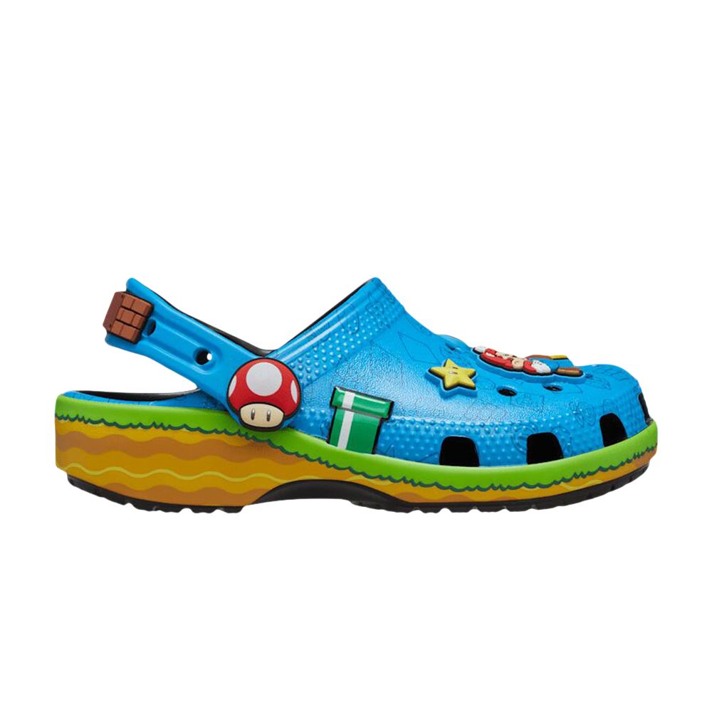 Pre-owned Crocs Super Mario X Classic Clog Kids 'blue' | Kid's Size 2.5