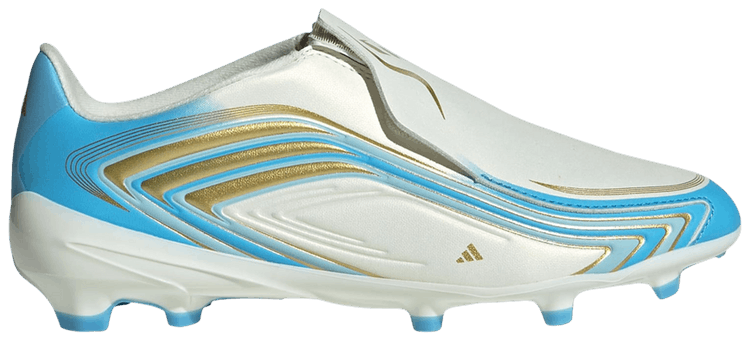 adidas F50 Messi League Laceless FG Little Kid Ivory Semi Blue Burst