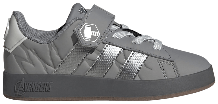 Marvel Avengers x adidas Grand Court Little Kid Grey Silver Metallic