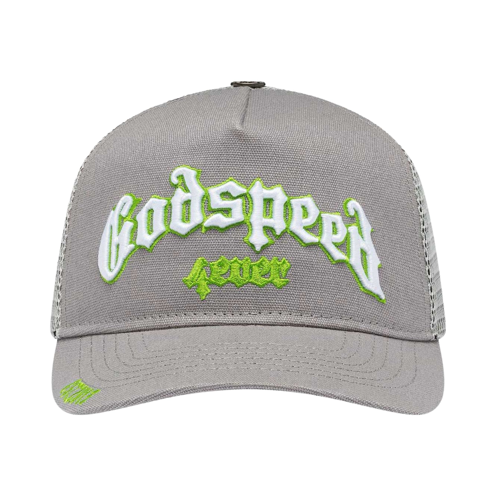 Pre-owned Godspeed Forever Trucker Hat 'grey/lime' | Men's Size Onesize In Gray