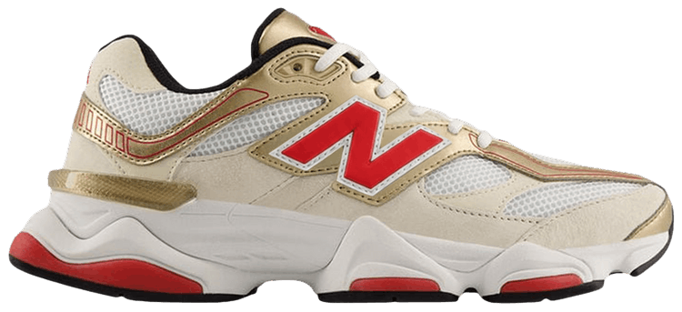 New Balance 9060 White Team Red Gold