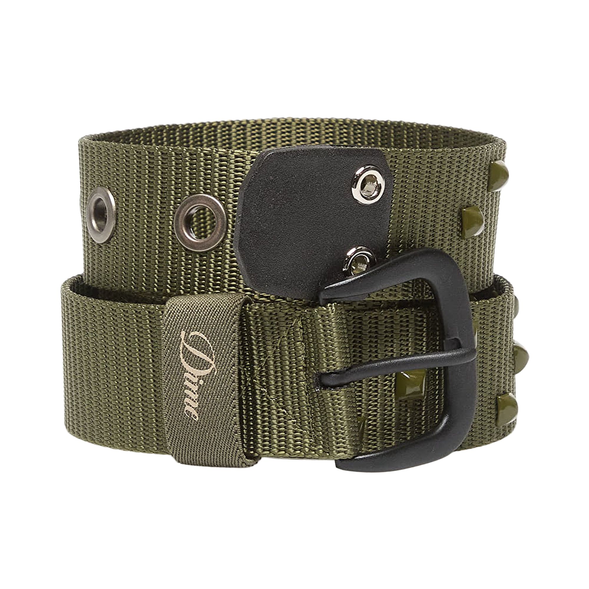 Pre-owned Dime Studded Belt 'army Green' | Men's Size Onesize