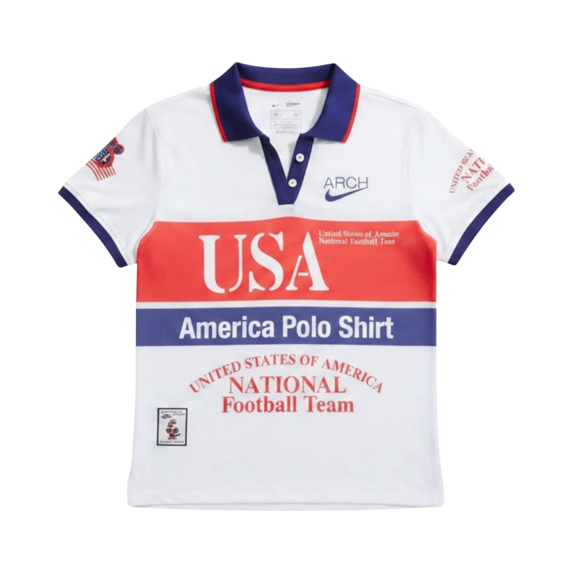 Pre-owned Nike Wmns Usa X V.a.a. Short-sleeve Polo 'white/challenge Red' | Women's Size L