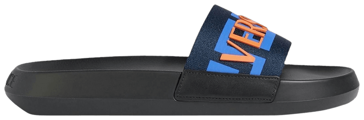 Versace Greca Logo Slide Black Blue Red