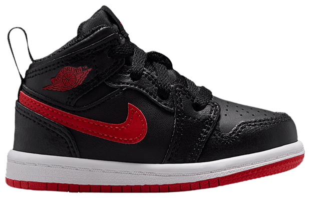 Air Jordan 1 Mid TD Black White University Red