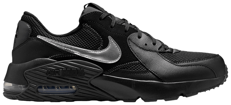 Nike Air Max Excee Black Dark Smoke Grey Metallic Silver