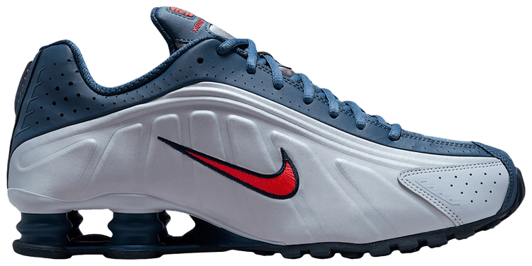 Nike Shox R4 Football Grey Blue Eclipse Bright Crimson